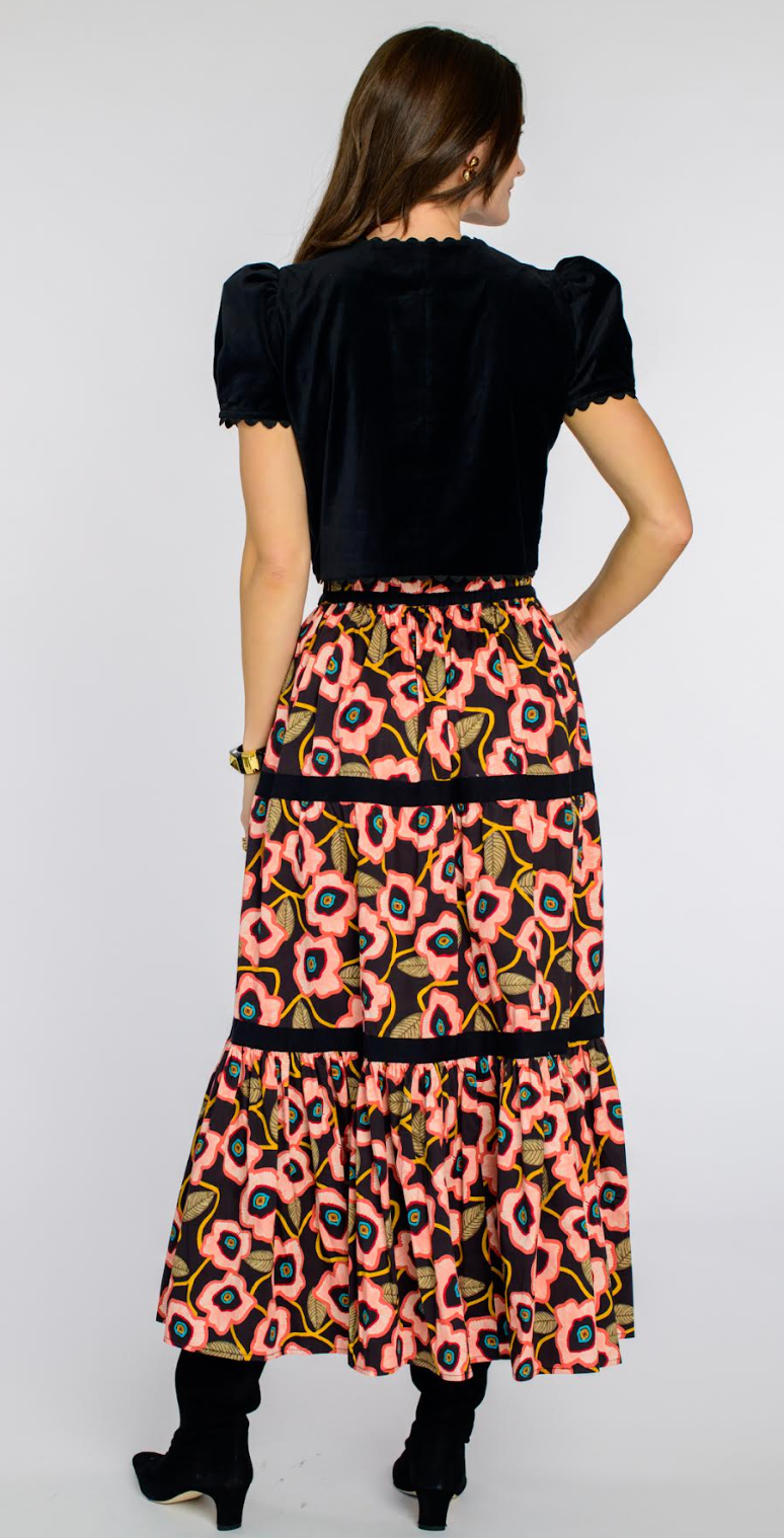 Elizabeth James Coco Top in Velvet Black