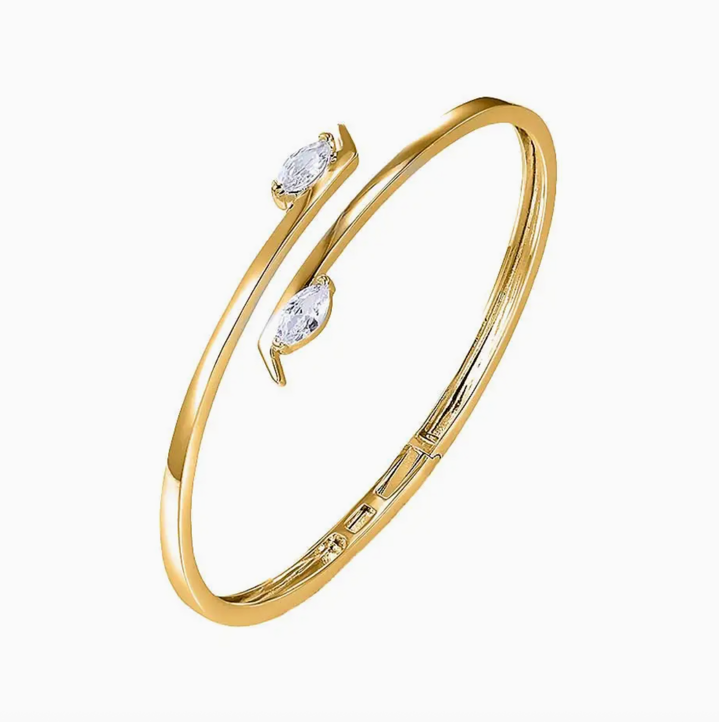 Adina Eden CZ Marquise Crossover Bangle Bracelet