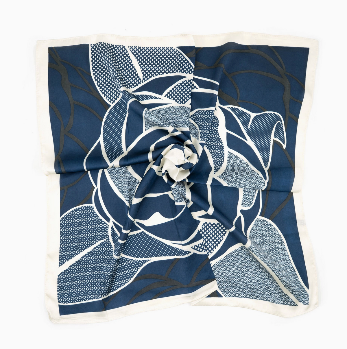 Abstract Floral Waist/Neck Scarf - Blue