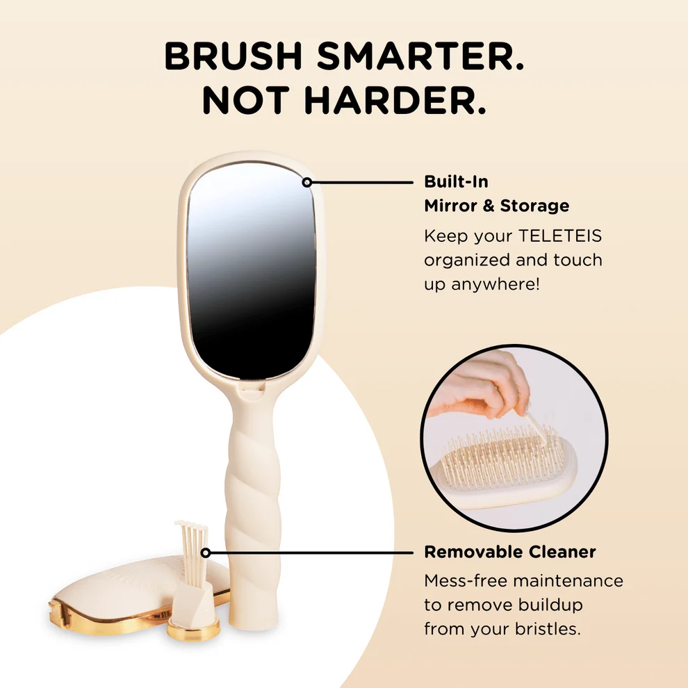 TELETIES: Detangler Hair Brush for Fine Hair - Tan