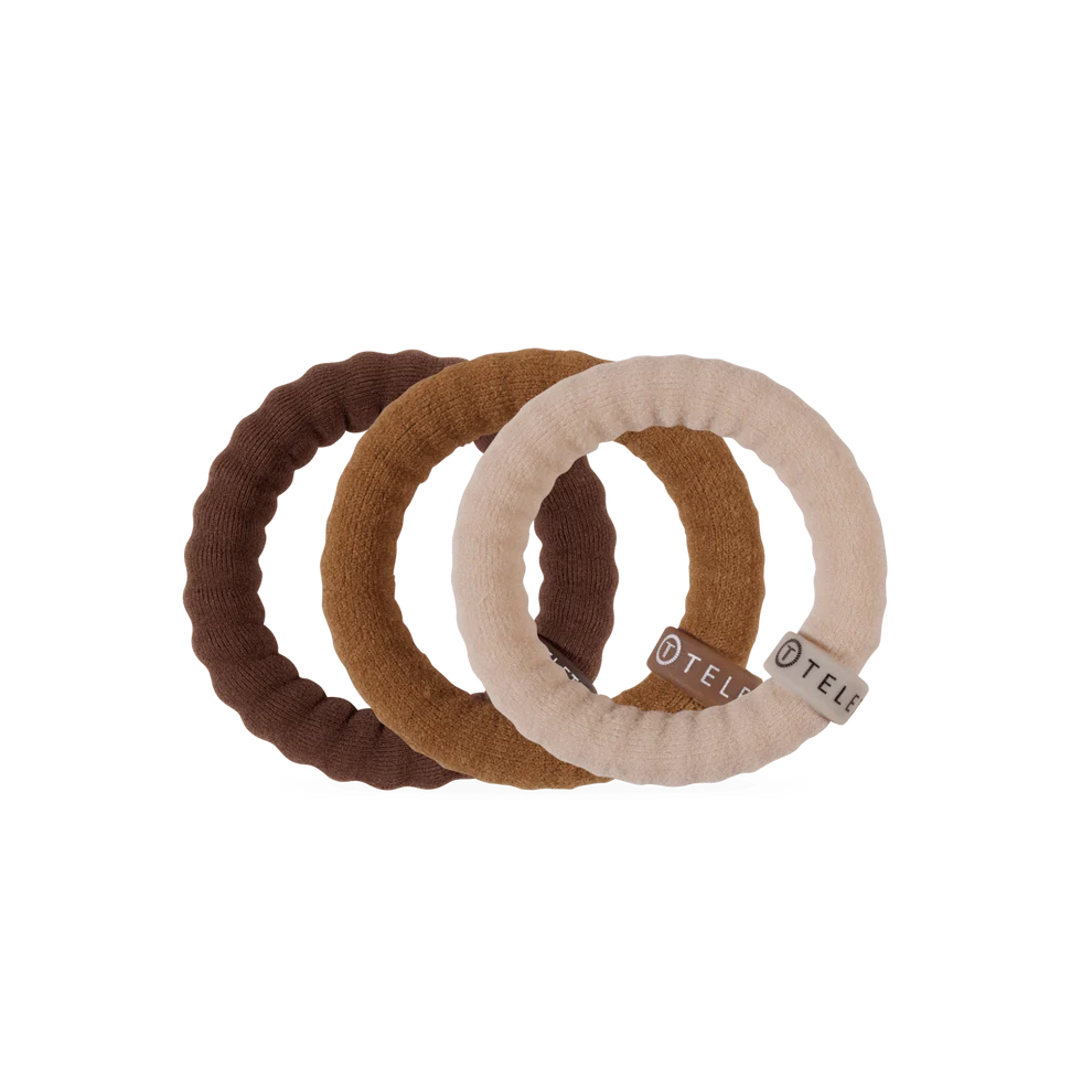 TELETIES: Espresso Yourself Small Nylon Hair Ties