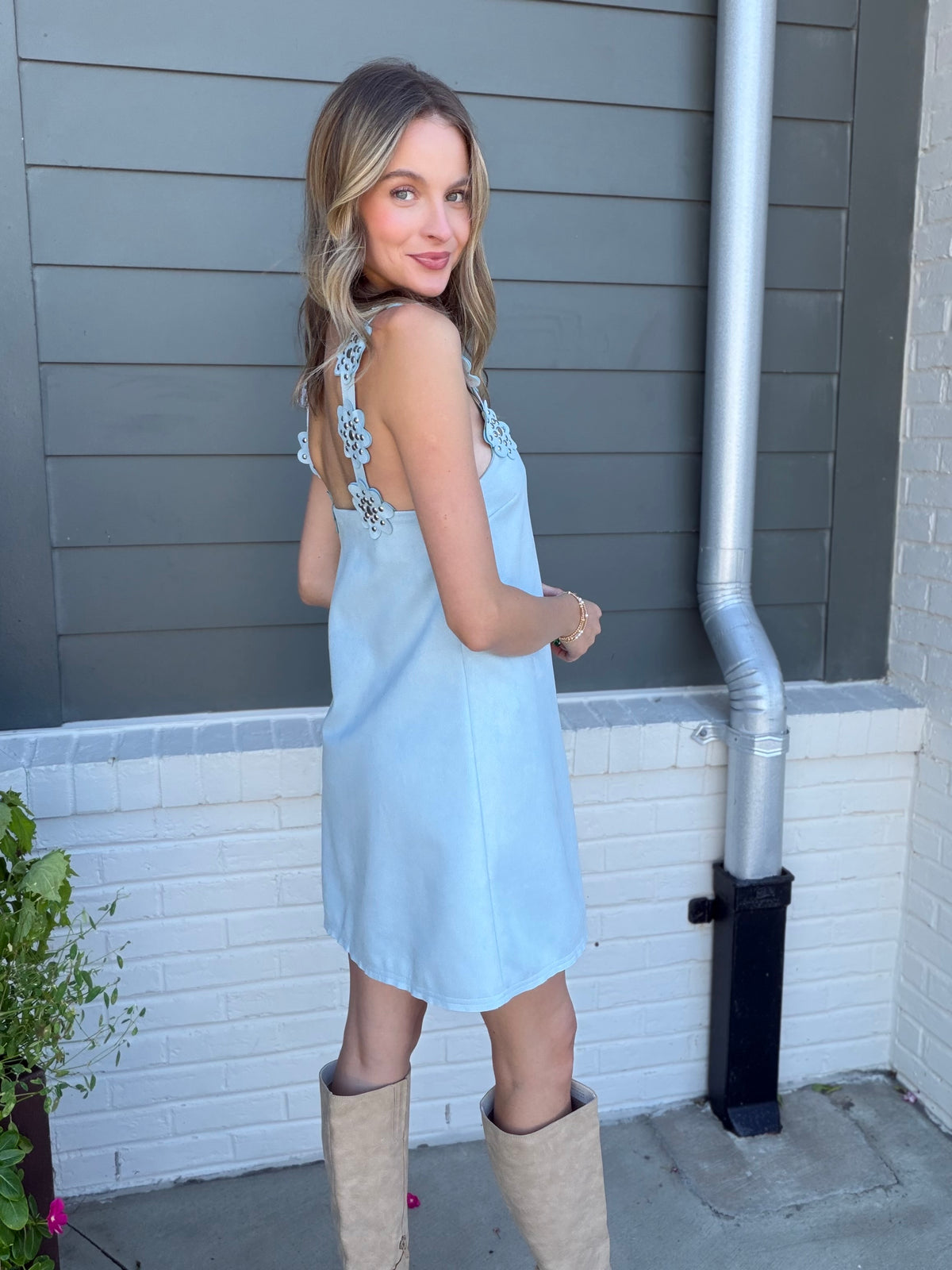 Ollari Della Suede Mini Dress