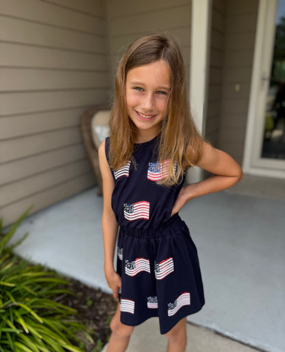 Sequin Flag Dress in Kid