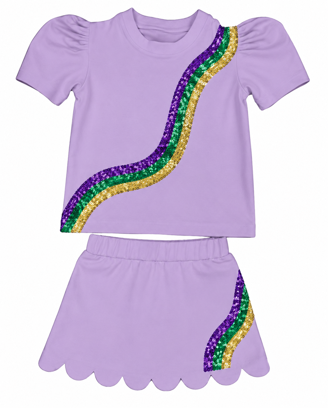 Sequin Stripe Mardi Skort Set (PREORDER)