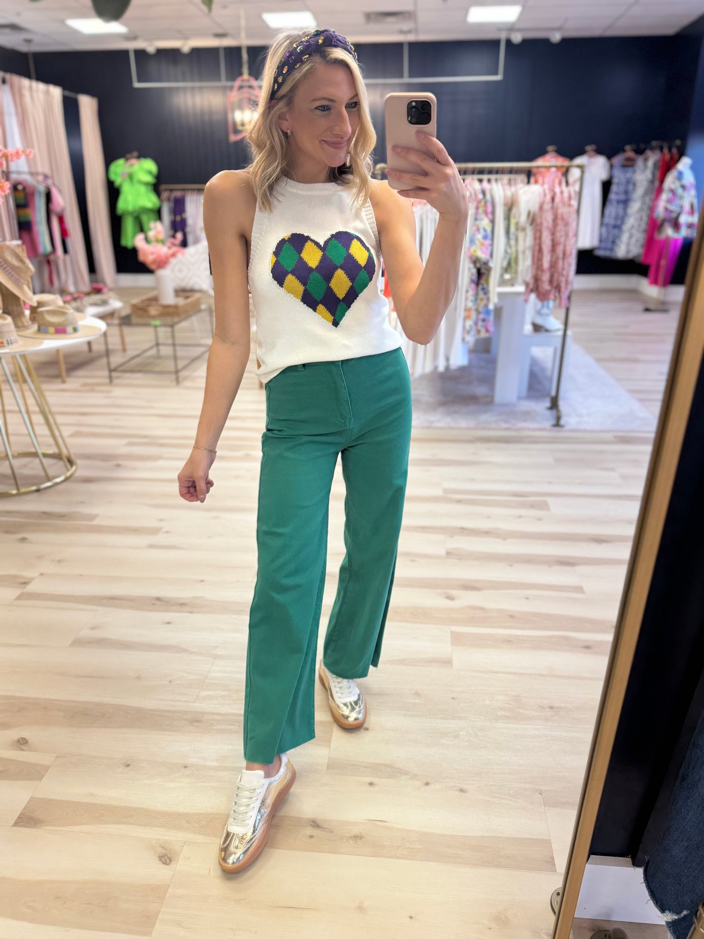 Mardi Gras Heart Top