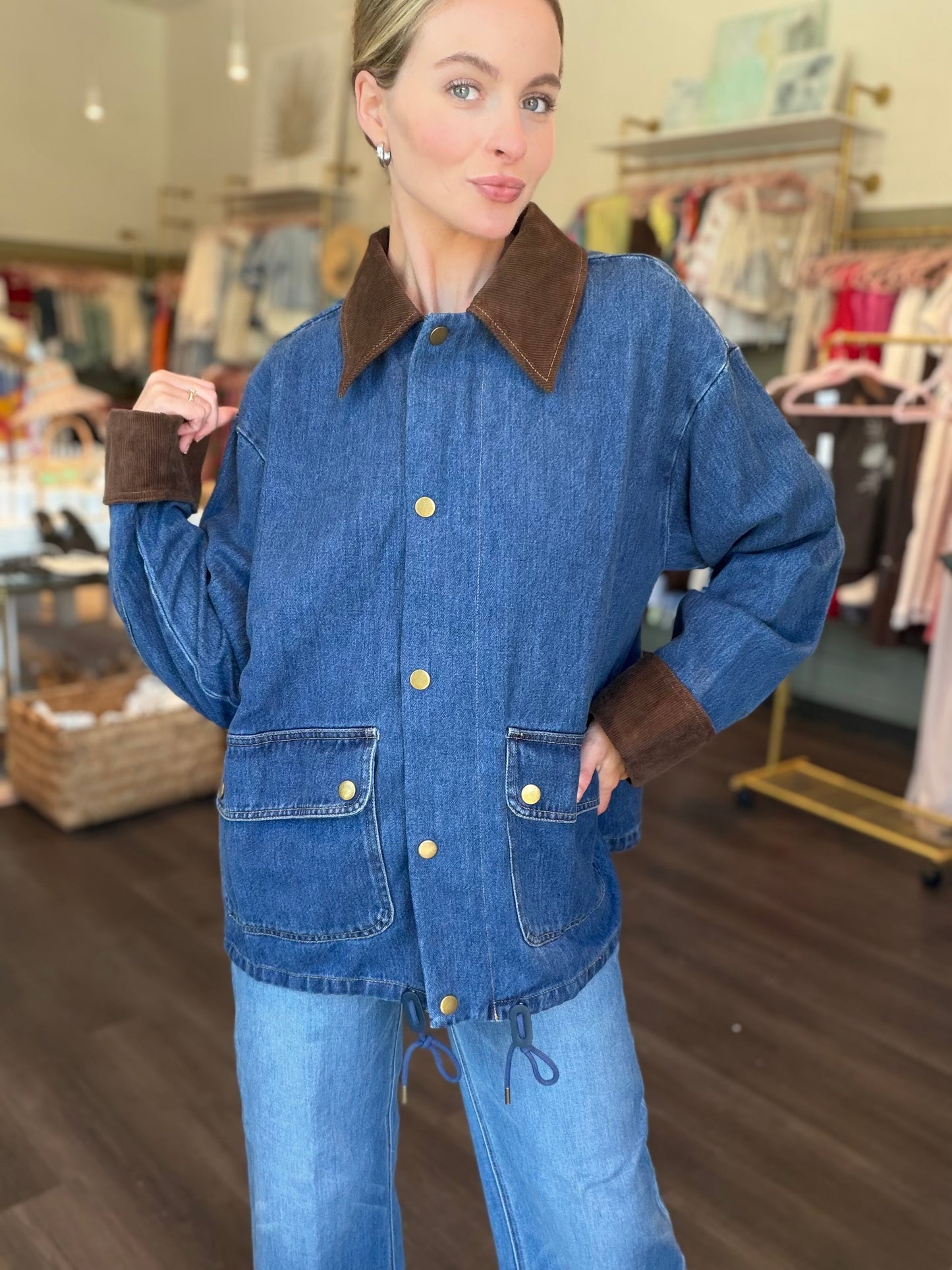 Corduroy Detail Fall Jacket