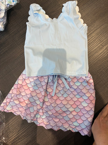 Kids Floral Scallop Skort Set (multiple prints)
