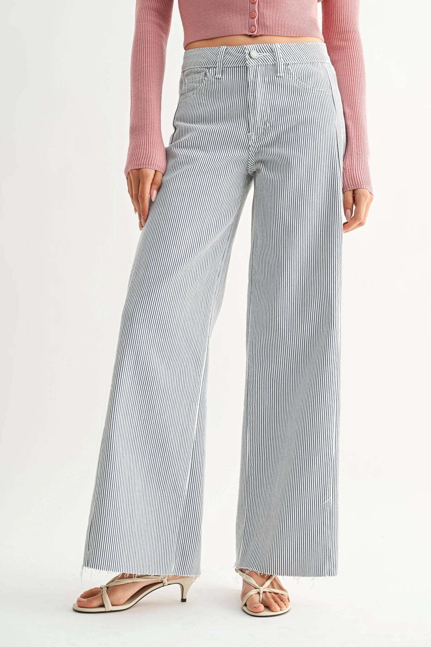 Side Stripe Wide Leg Denim