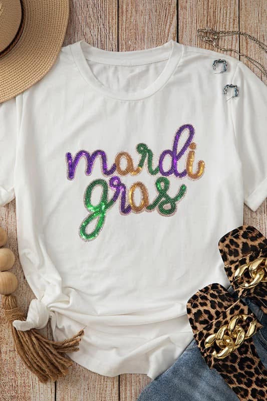 Sequin Mardi Gras Tee