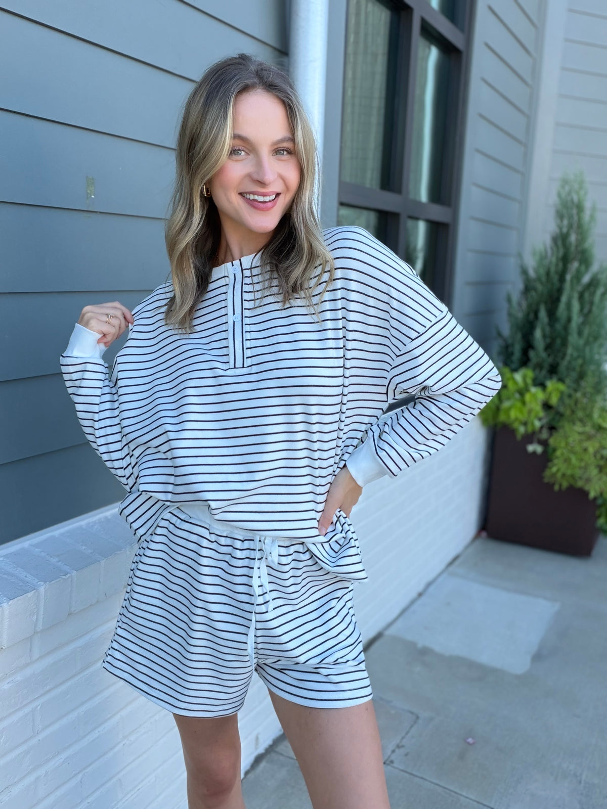 Striped Cozy White Set