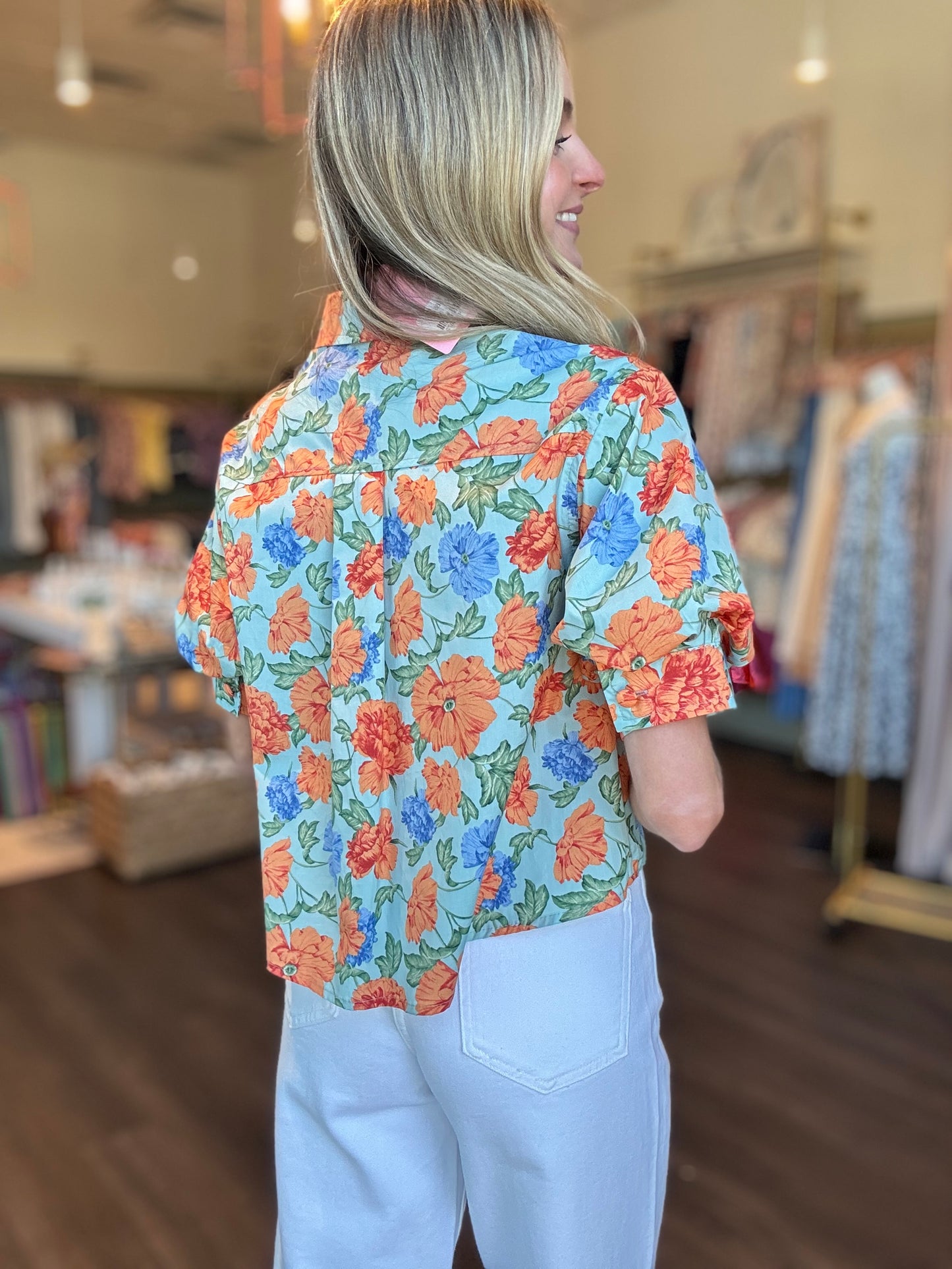 Mollie Floral Puff Sleeve Top