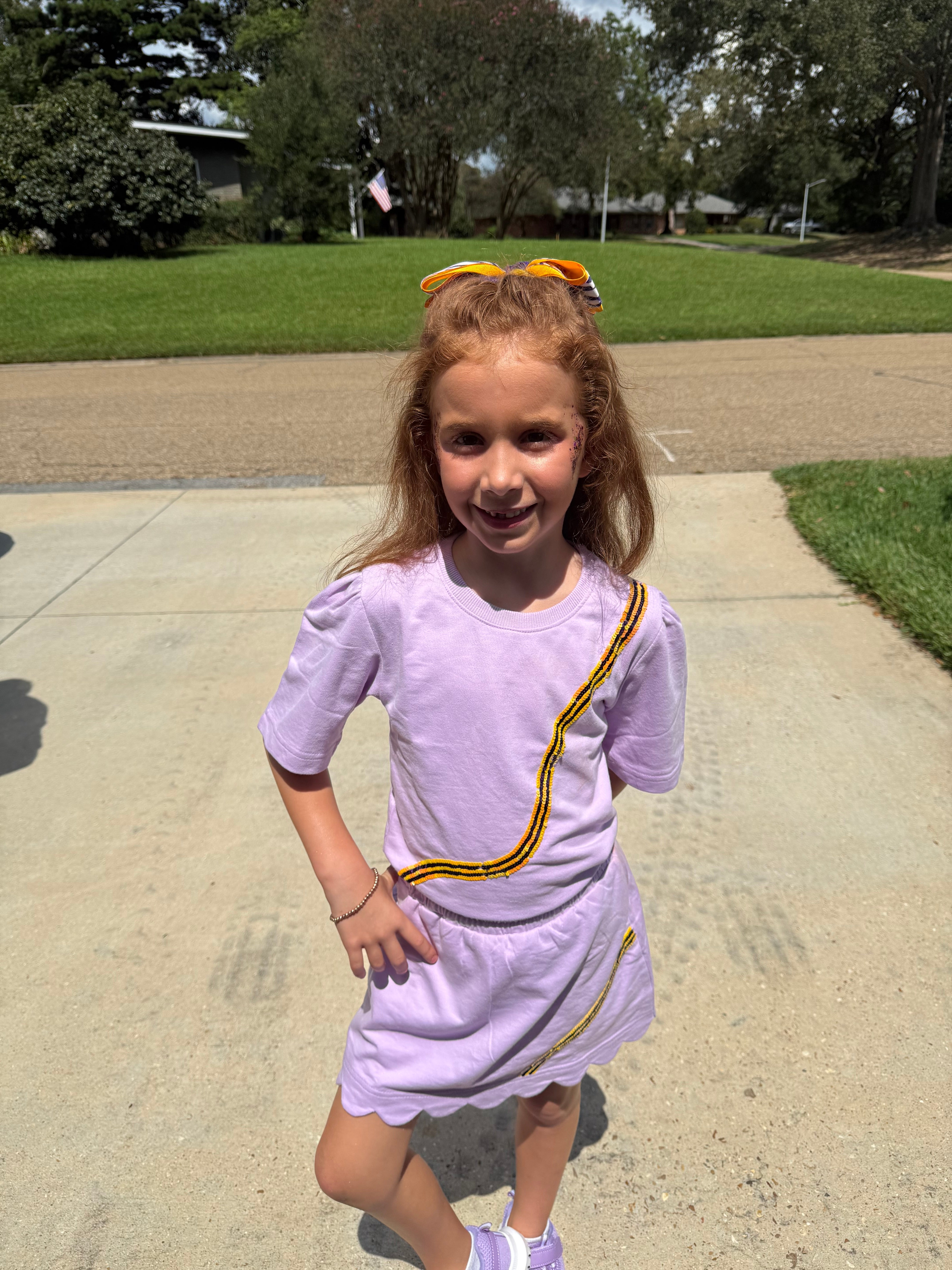 Kid Sequin Skort Set (multi colors)