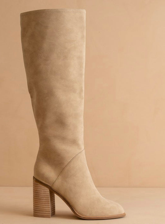 Dressy Knee High Boot - Khaki
