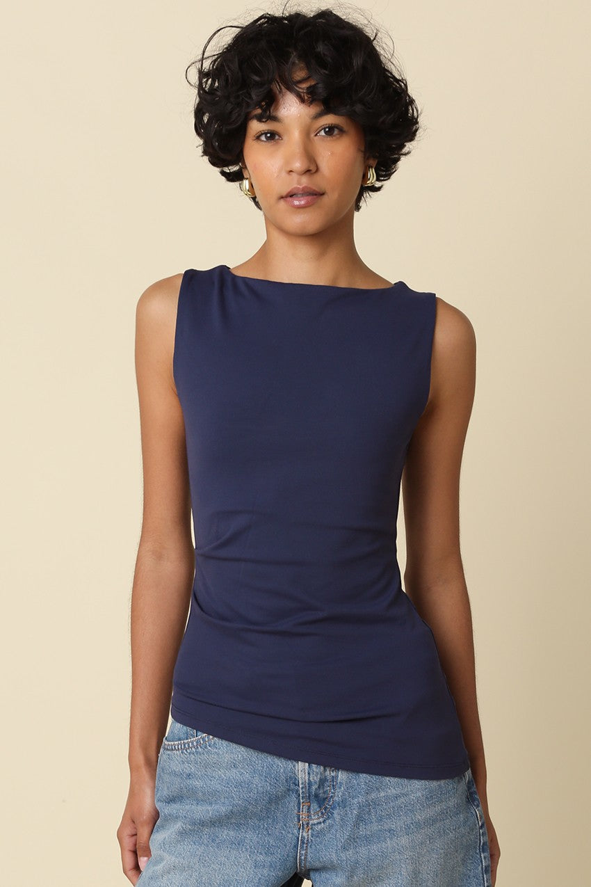 Jay Asymmetrical Tank In Navy