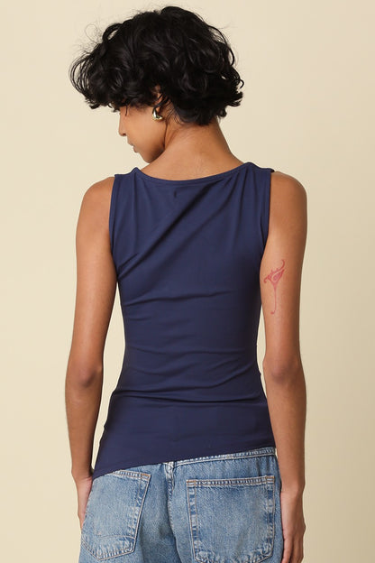 Jay Asymmetrical Tank In Navy