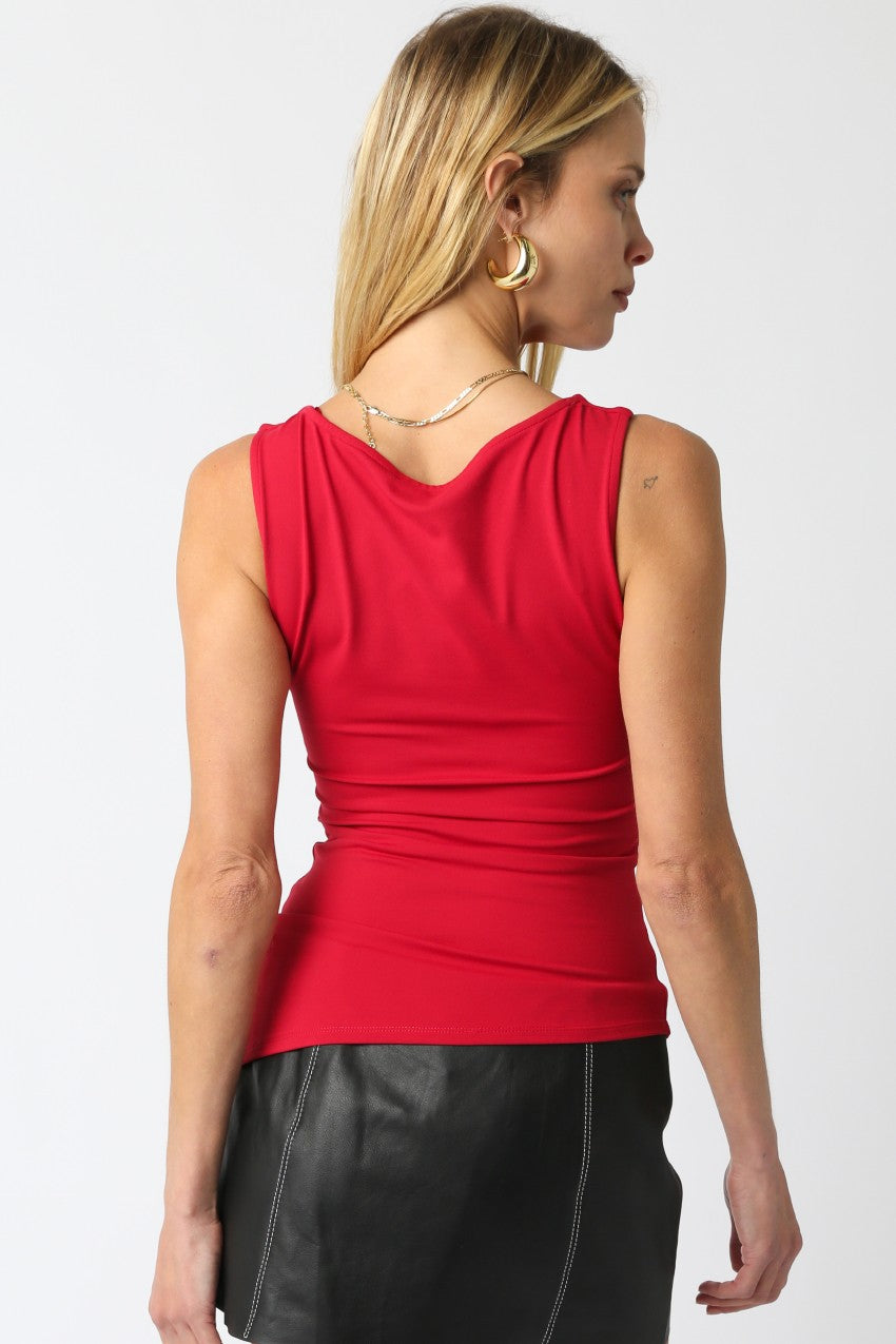 Jay Asymmetrical Tank In Red