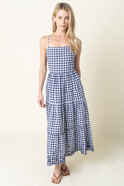 Ellis Gingham Tiered Maxi Dress