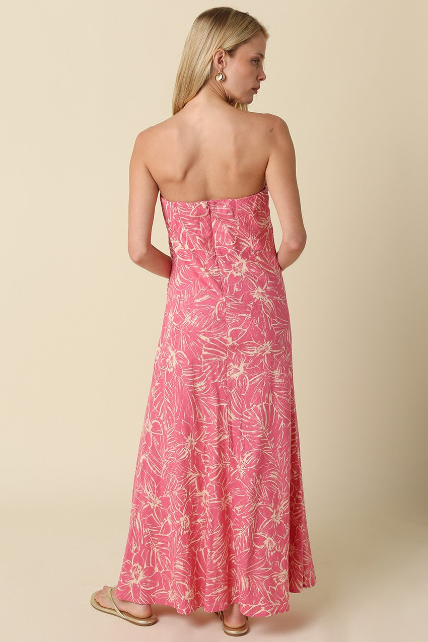Marie Strapless Floral Maxi Dress