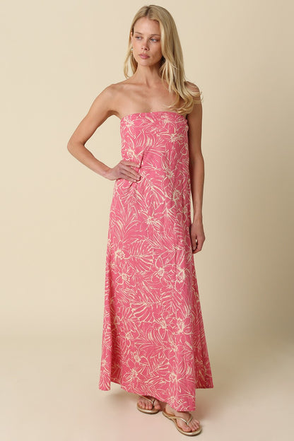 Marie Strapless Floral Maxi Dress