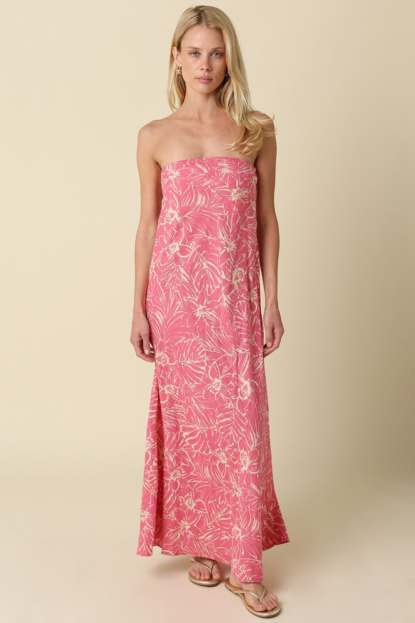 Marie Strapless Floral Maxi Dress