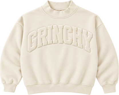 Grinchy Cozy Mockneck Sweatshirt Mom + Me in Cream (PREORDER)