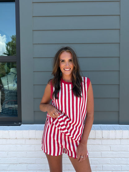Coastal Stripe Set - Red