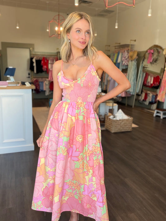 Karlie Pastel Floral Maxi Dress