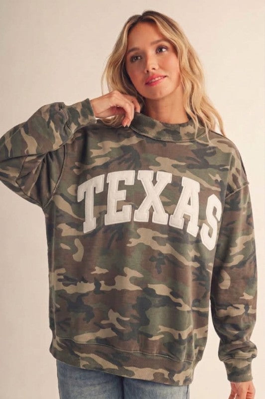 TEXAS CAMO MOCKNECK PULLOVER (PREORDER)