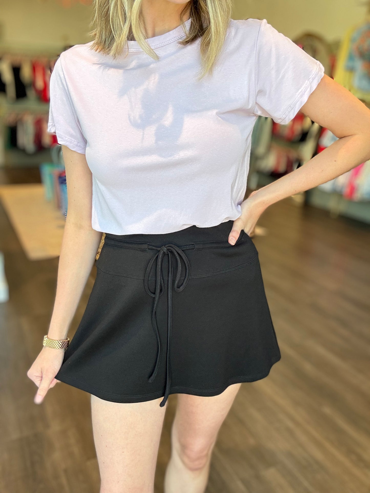 Scuba Tie Front Skort