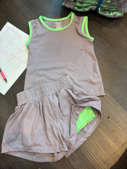 Kids Contrast Trim Butterfly Short Set
