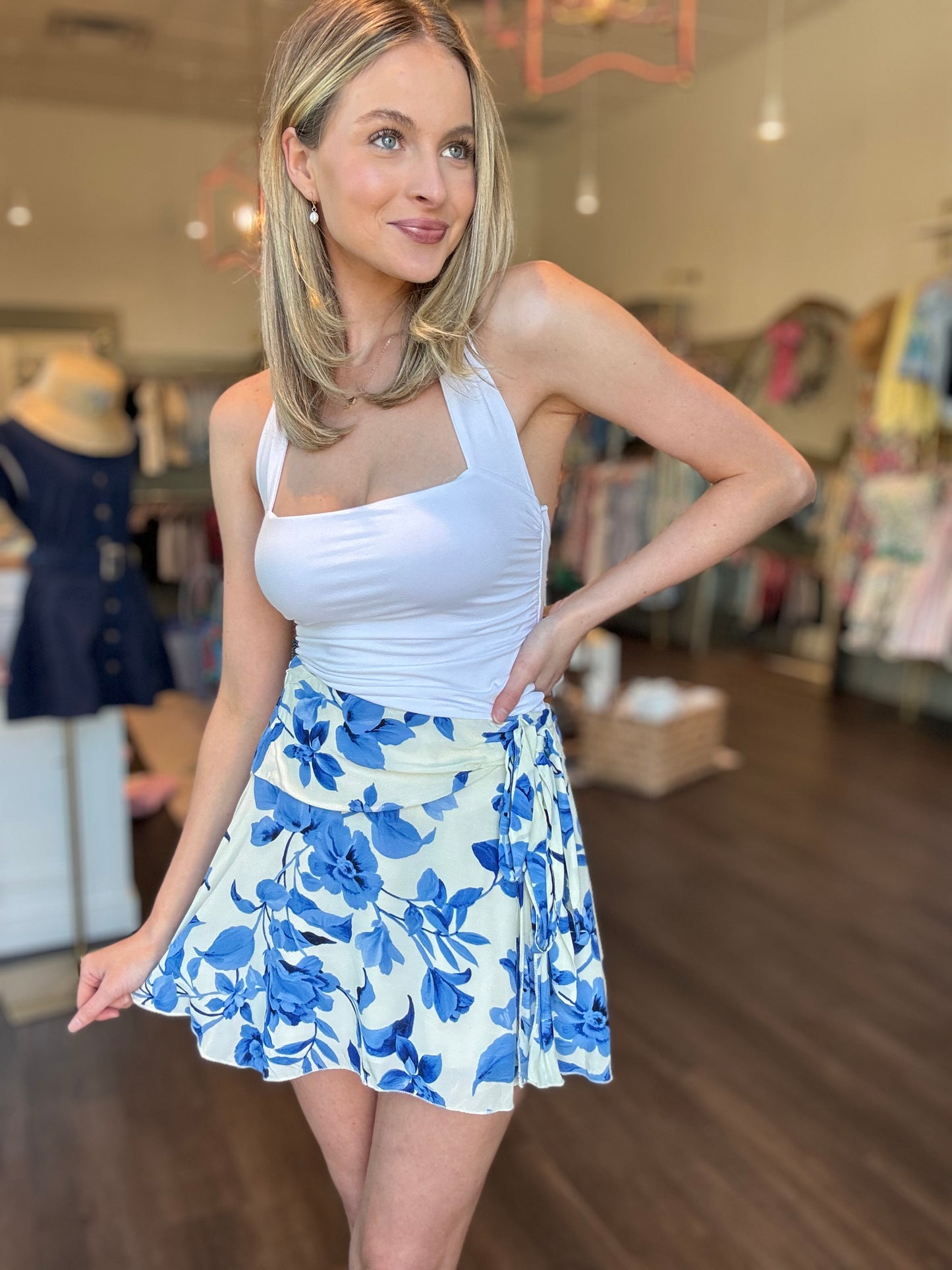 Jamie Floral Wrap Mini Skirt