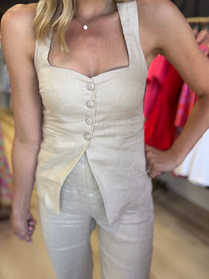 Beige Blair Linen Set