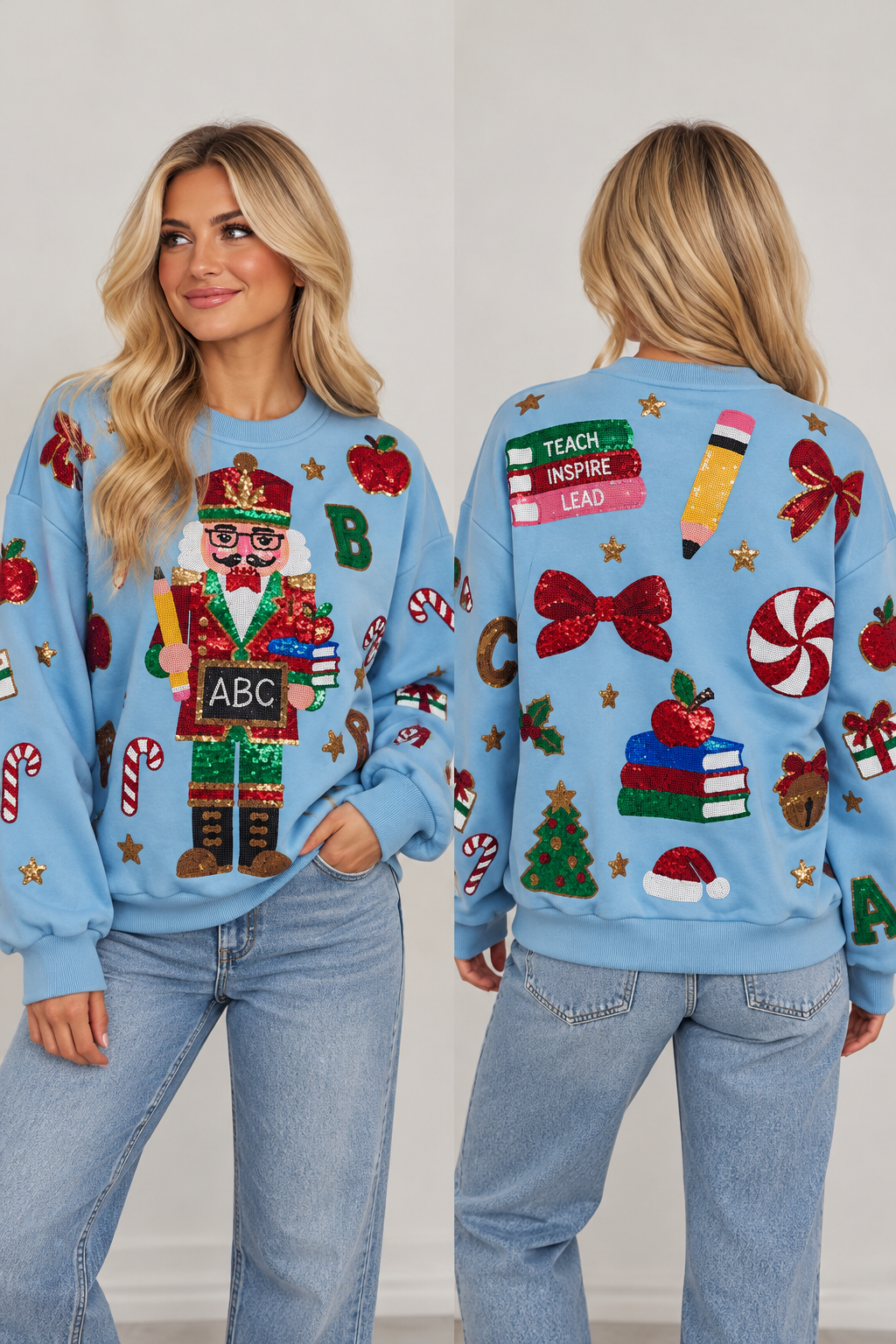 Christmas Sequin TEACHER Nutcracker (PREORDER)