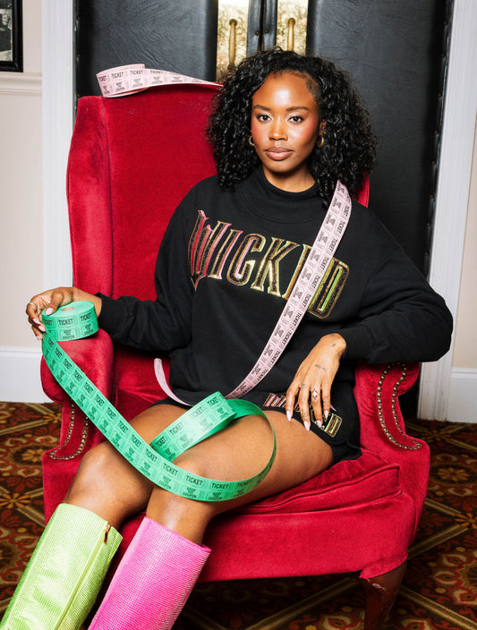 Queen of Sparkles Licensed Black "WICKED" Logo Sweatshirt