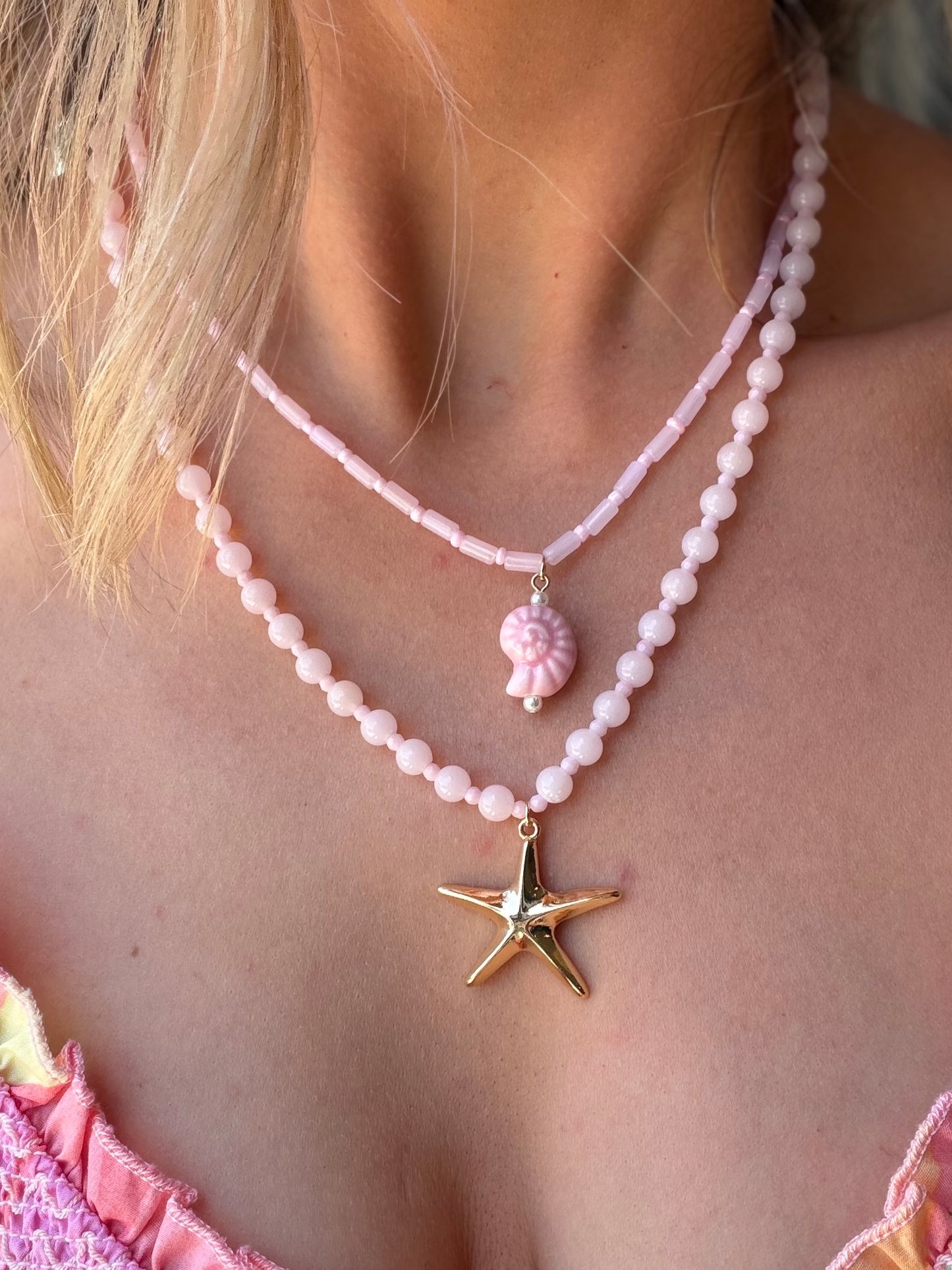 Pink Starfish Necklace