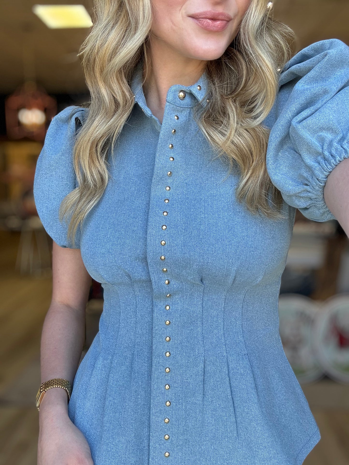 Emily Mccarthy Britt Top in Denim