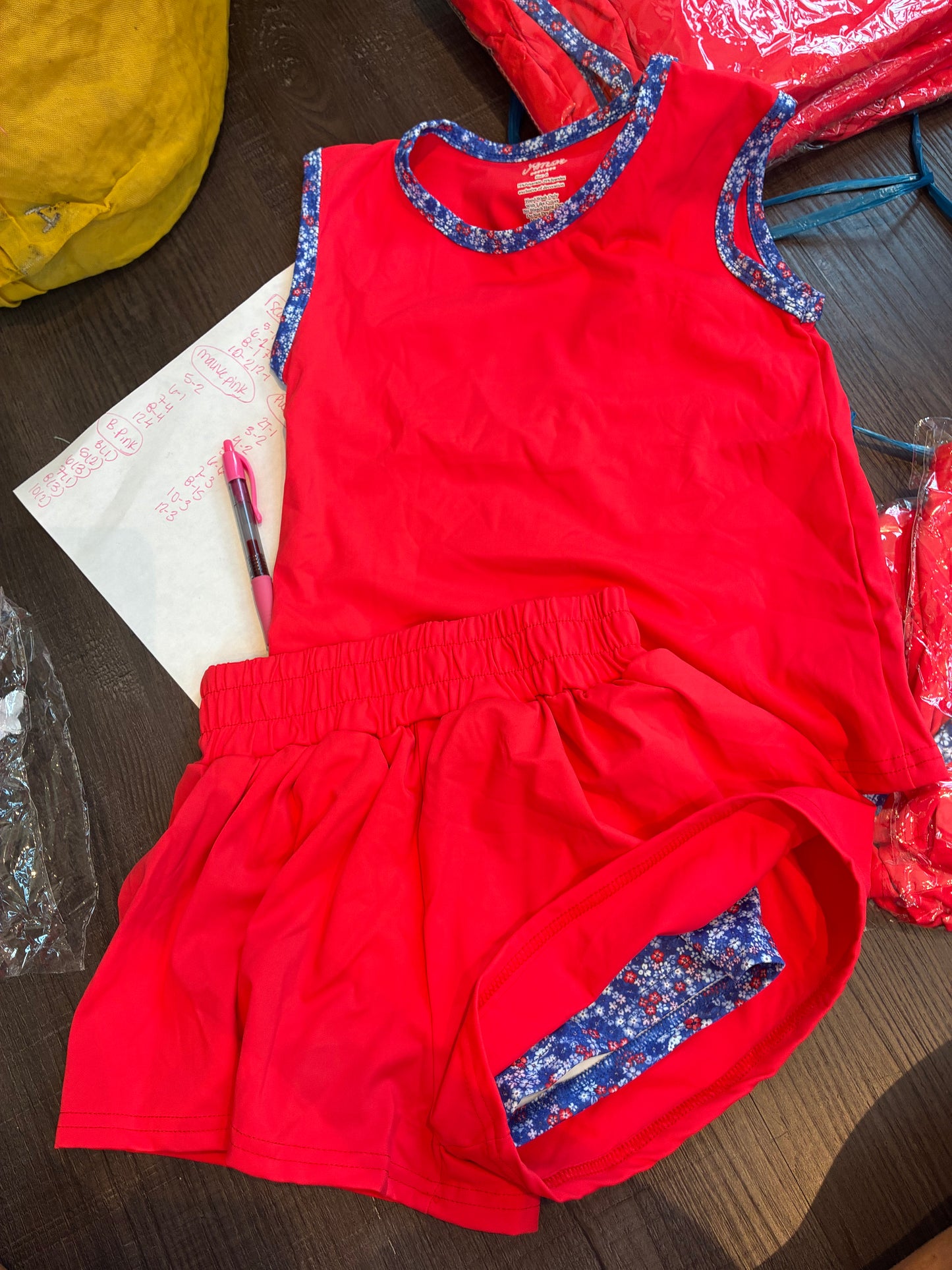 Kids Contrast Trim Butterfly Short Set
