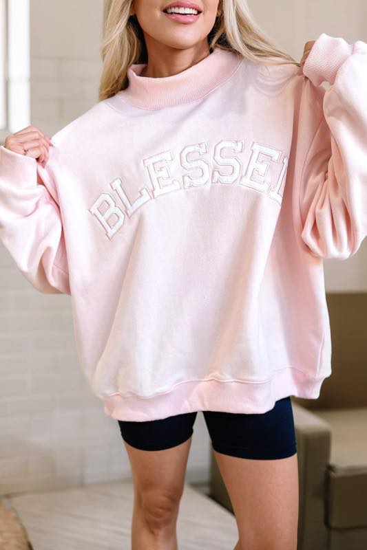 Blessed Cozy Mock Neck Sweatshirt
