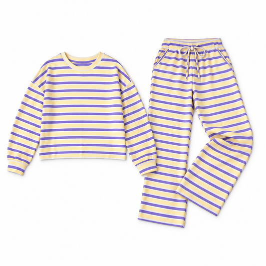 Fall Striped Set PREORDER (yellow, purple, white)