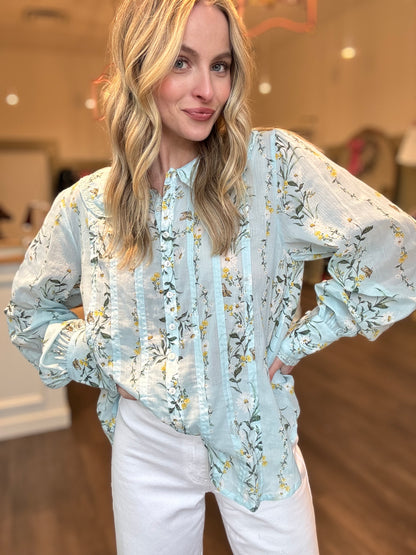 Macie Floral Pintuck Blouse