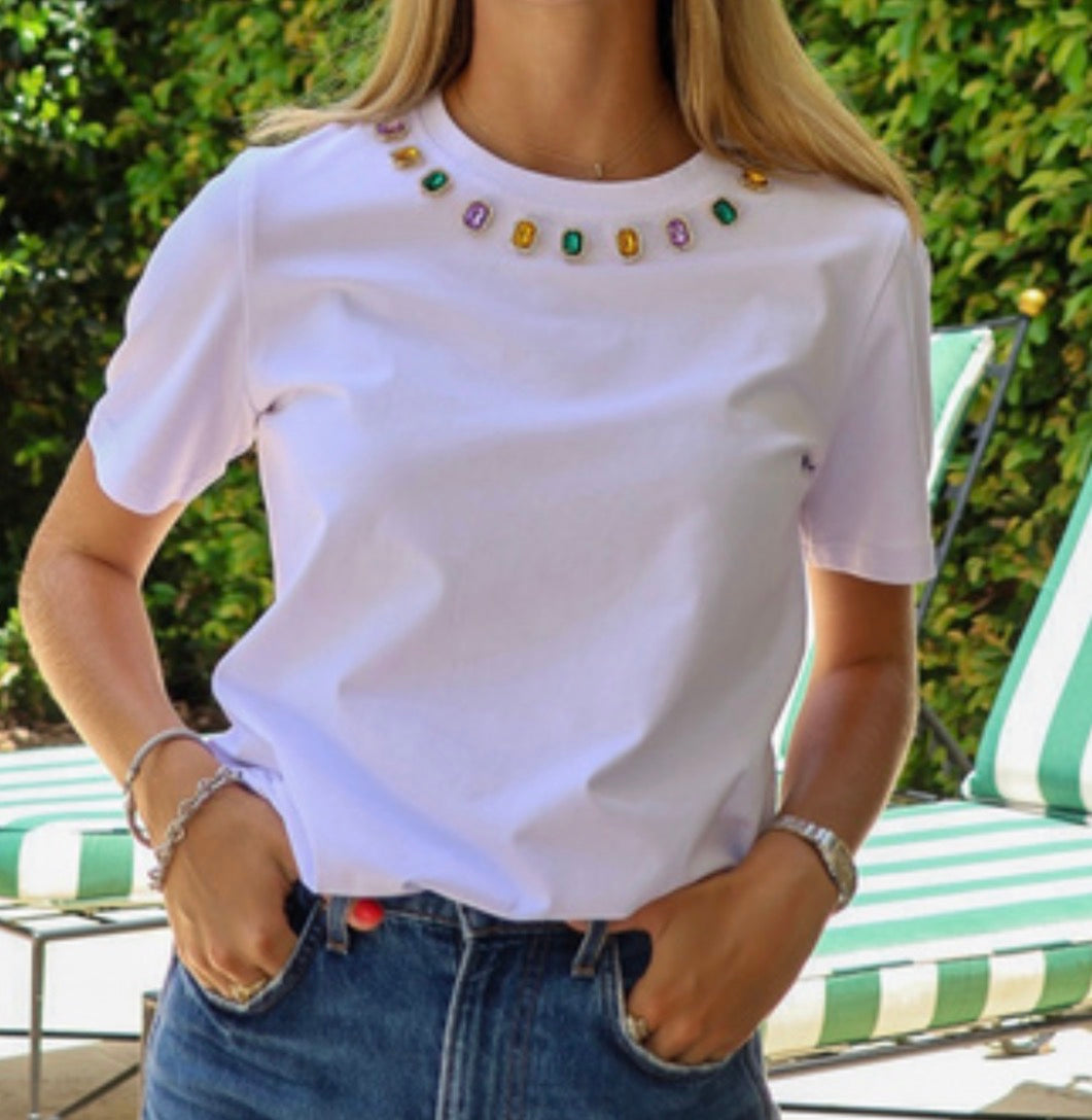 Rhinestone Gem Mardi TEE (PREORDER)