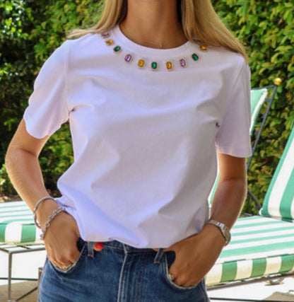 Rhinestone Gem Mardi TEE (PREORDER)