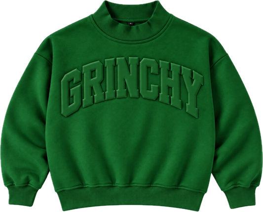 Grinchy Cozy Mockneck Sweatshirt Mom + Me in Green (PREORDER)