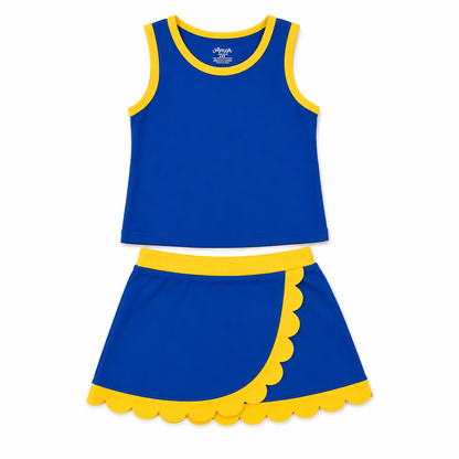 Scallop Detail Skort Set (multiple colors)
