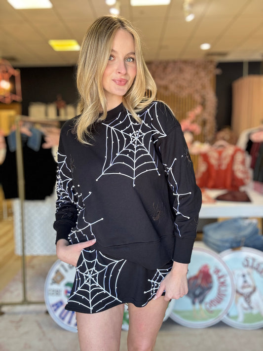 Brianna Cannon Black Spiderweb Sweatshirt