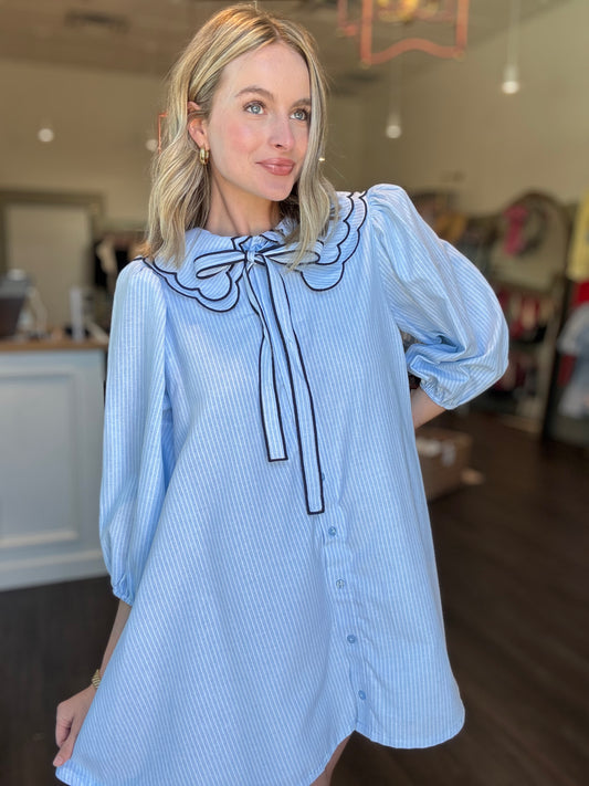 Scallop Peterpan Collar Mini Dress