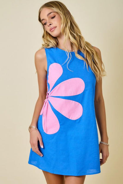 Floral Colorblock Mini Dress