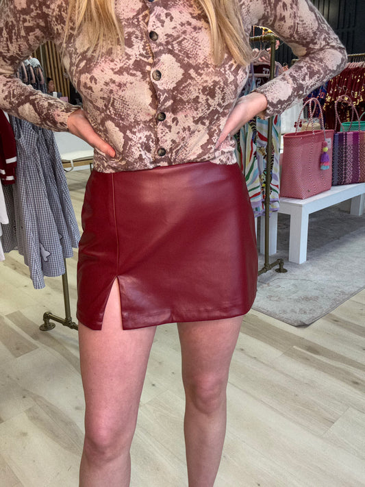 Scarlet/Wine Mini Skirt
