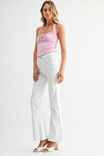 High waisted Tonal white Denim