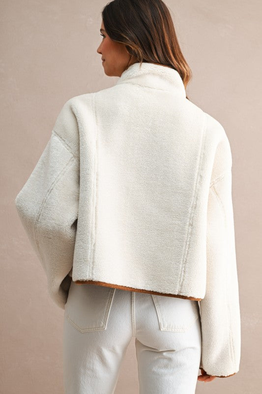Suede/Sherpa Reversible Fall Jacket